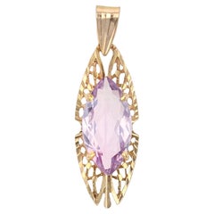 Modern Amethyst 18 Karat Yellow Gold Openwork Pendant
