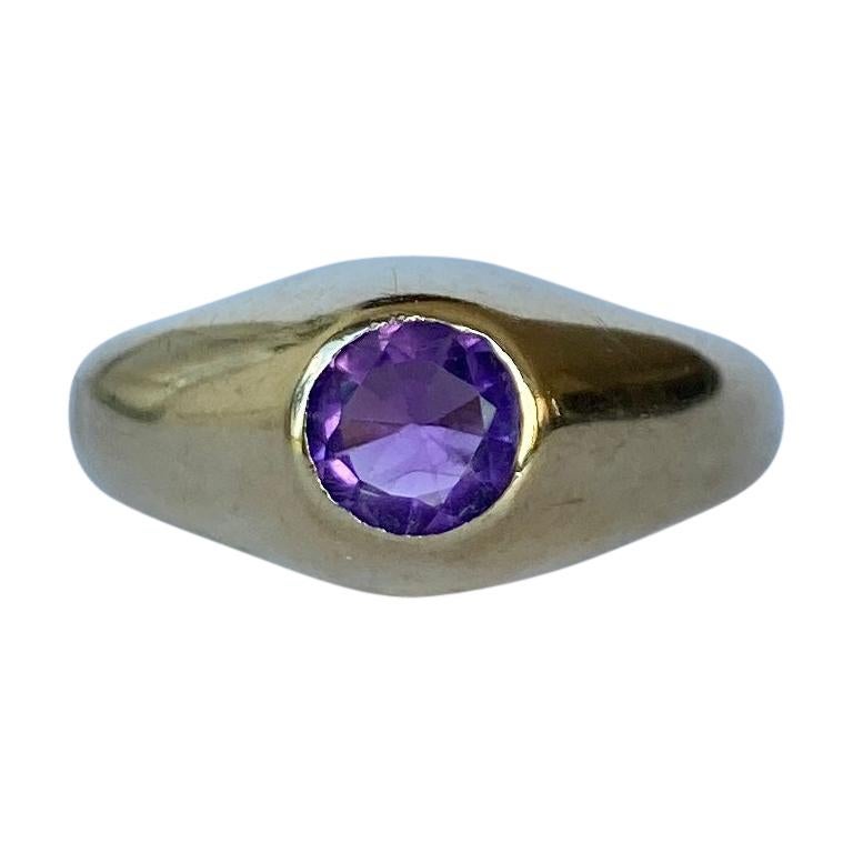Modern Amethyst and 9 Carat Gold Band For Sale