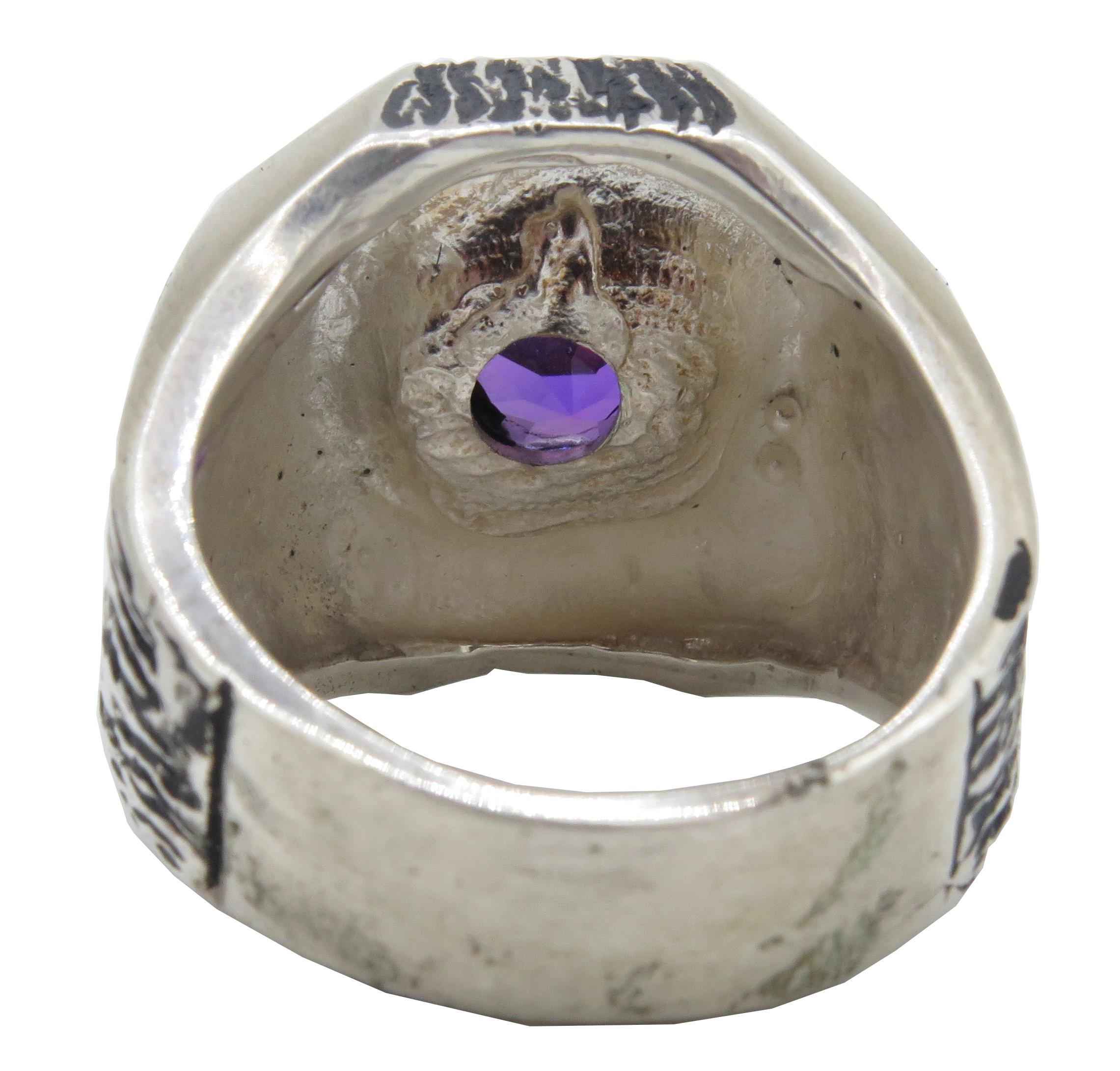 Women's or Men's Modern Amethyst Bishop Ring