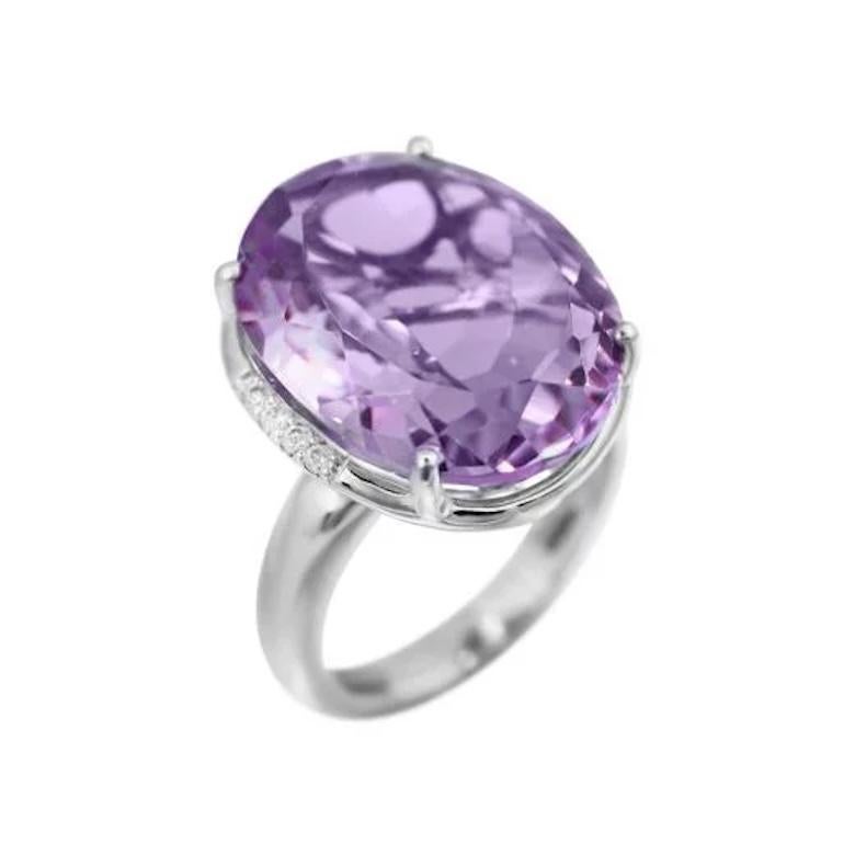 Moderner Amethyst-Diamant-Ring aus 18 Karat Gold für sie im Zustand „Neu“ im Angebot in Genève, GE