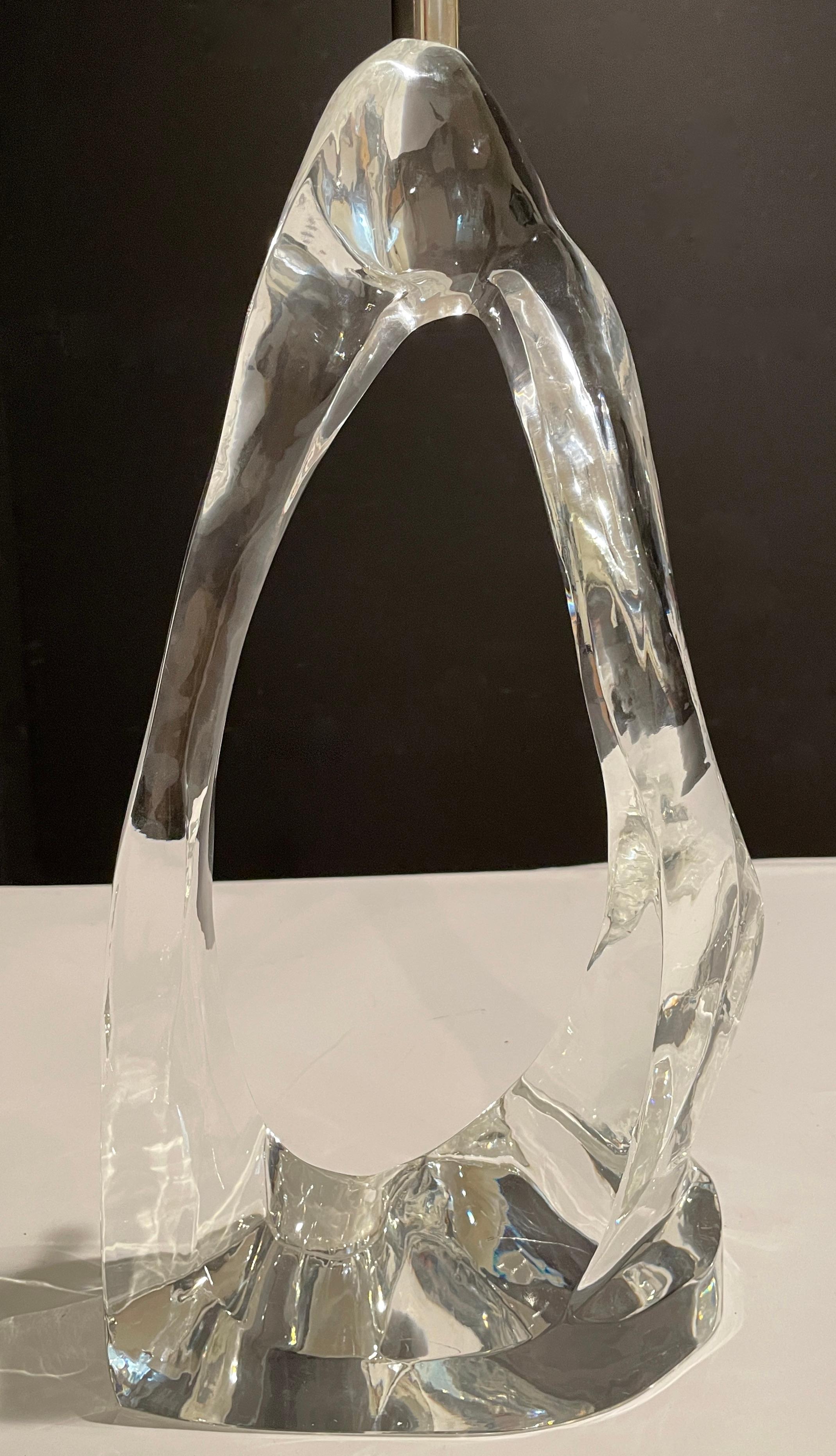 20th Century Modern Biomorphic Abstract Sculptural Glass Lamp For Sale