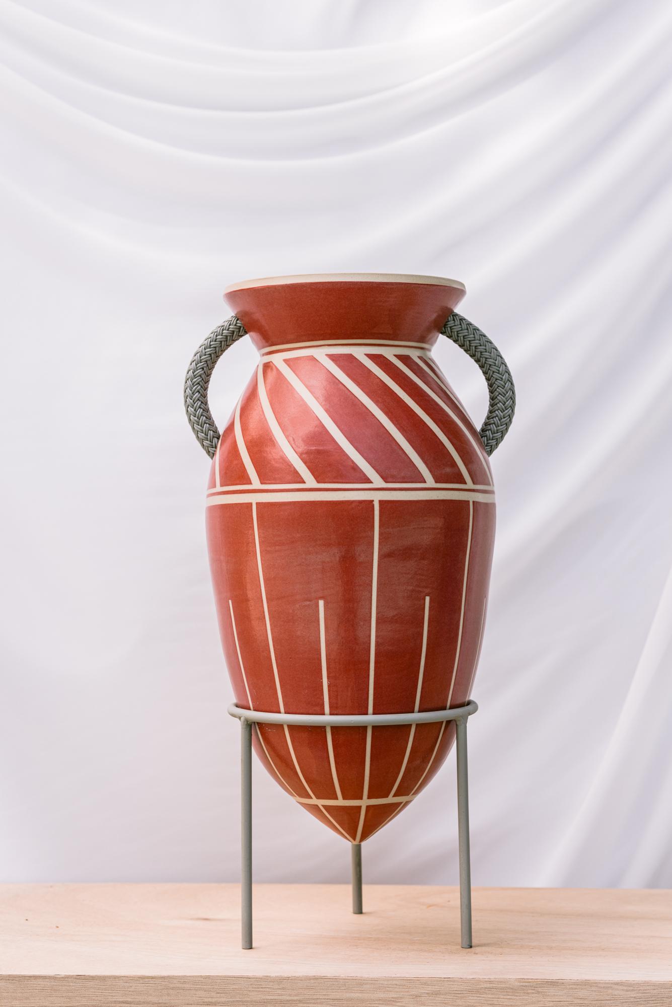 Hand-Carved Modern amphora inspired by ancient culture made to order diff. Colour & patterns For Sale