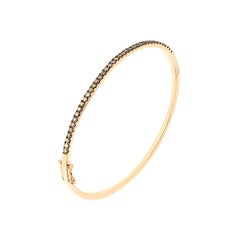 Bracelet jonc moderne et chic en or rose avec diamants de haute joaillerie