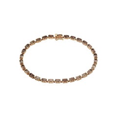 Modern and Chick Quartz Fine Jewellery Pink Gold Tennis Bracelet