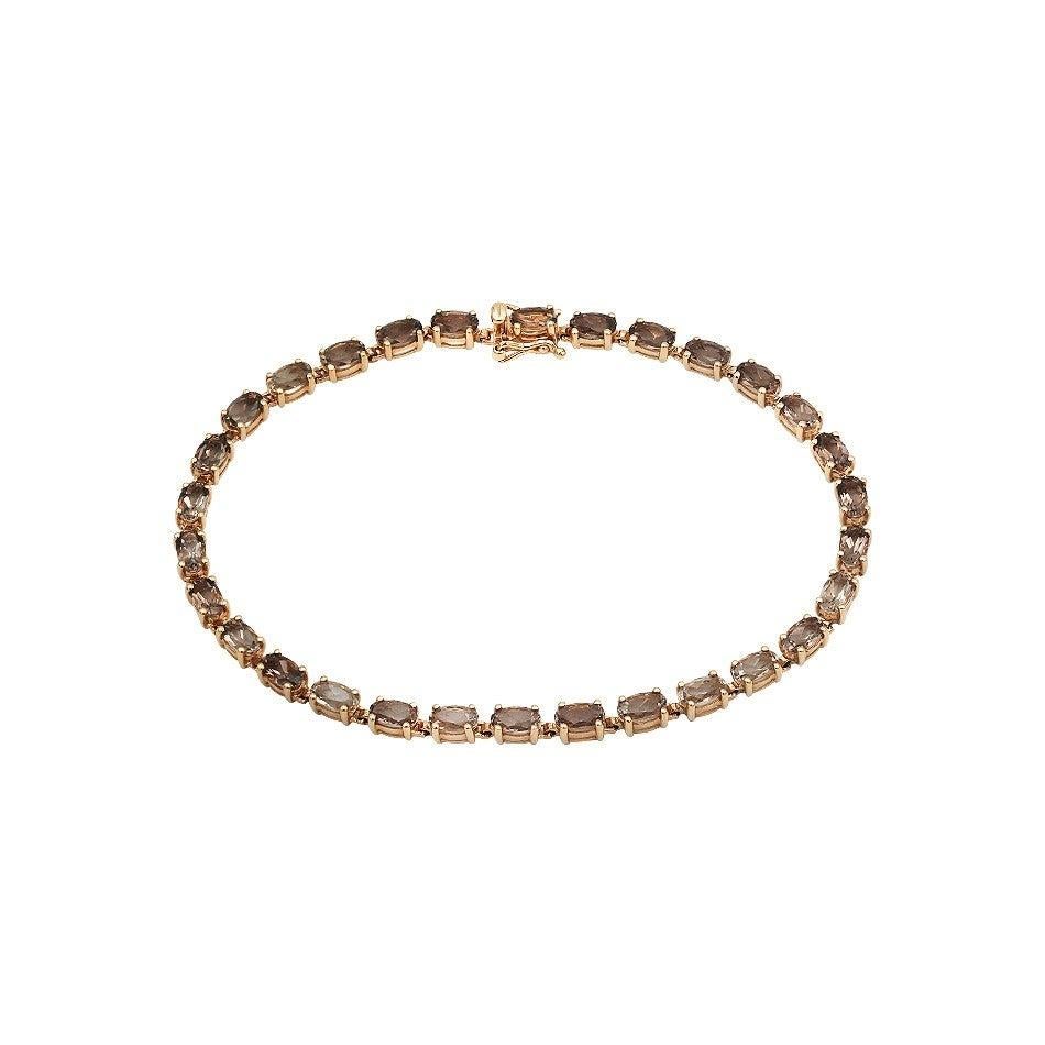 Modern and Chick Quartz Fine Jewellery Pink Gold Tennis Bracelet In New Condition For Sale In Montreux, CH