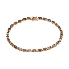 Modern and Chick Quartz Fine Jewellery Pink Gold Tennis Bracelet