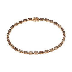 Modern and Chick Quartz Fine Jewellery Pink Gold Tennis Bracelet