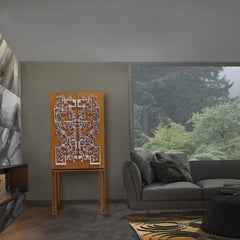 Modern and excentric cabinet inspired in russian antique furniture