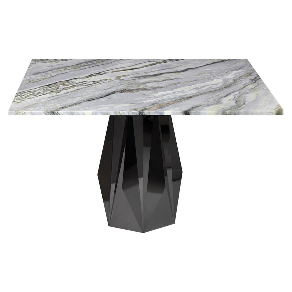 Modern, Luxury, Futuristic Quartz Dining Table No.1, Stainless Steel and Marble For Sale