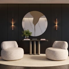 Modern and Luxury Triviera Console with Fine Marquetry Craftsmanship in Wood