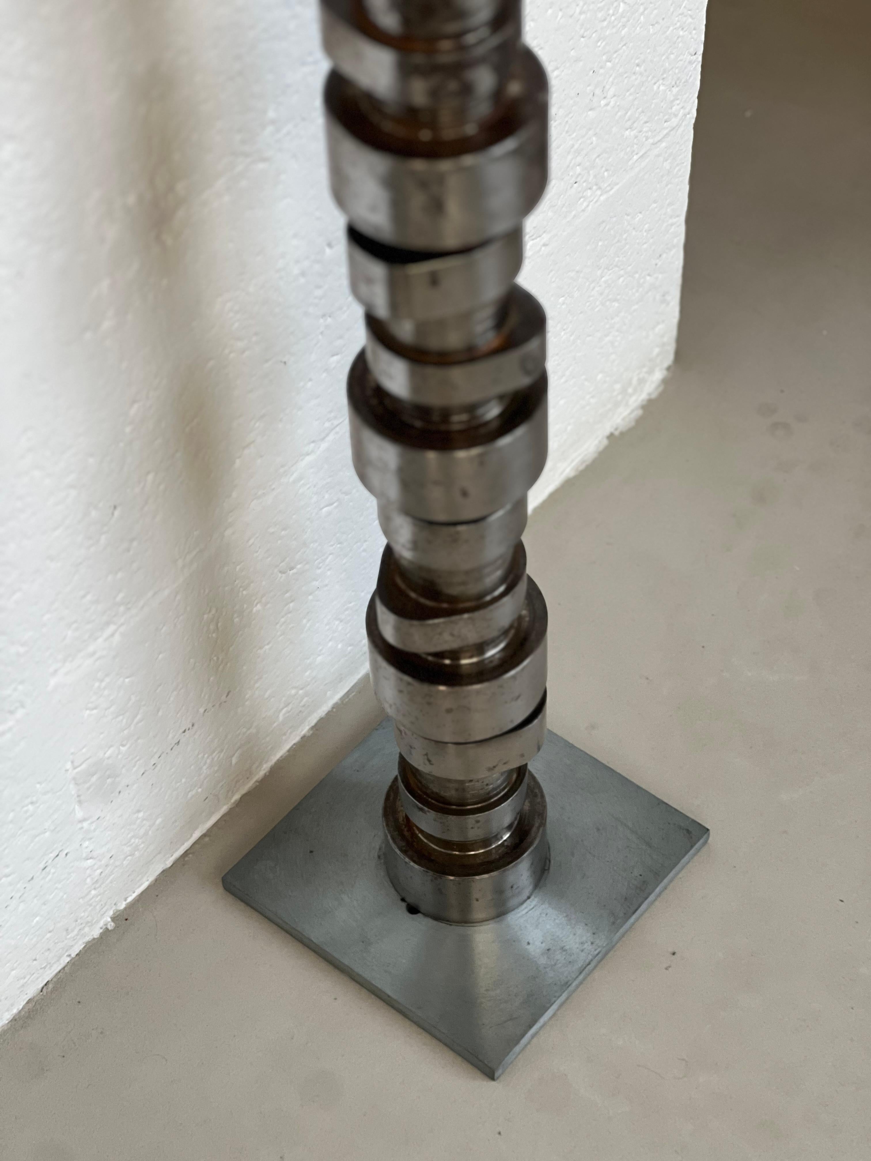 Modern and minimal Metal sculpture, abstract art metal layers by Spinzi Milano For Sale 11