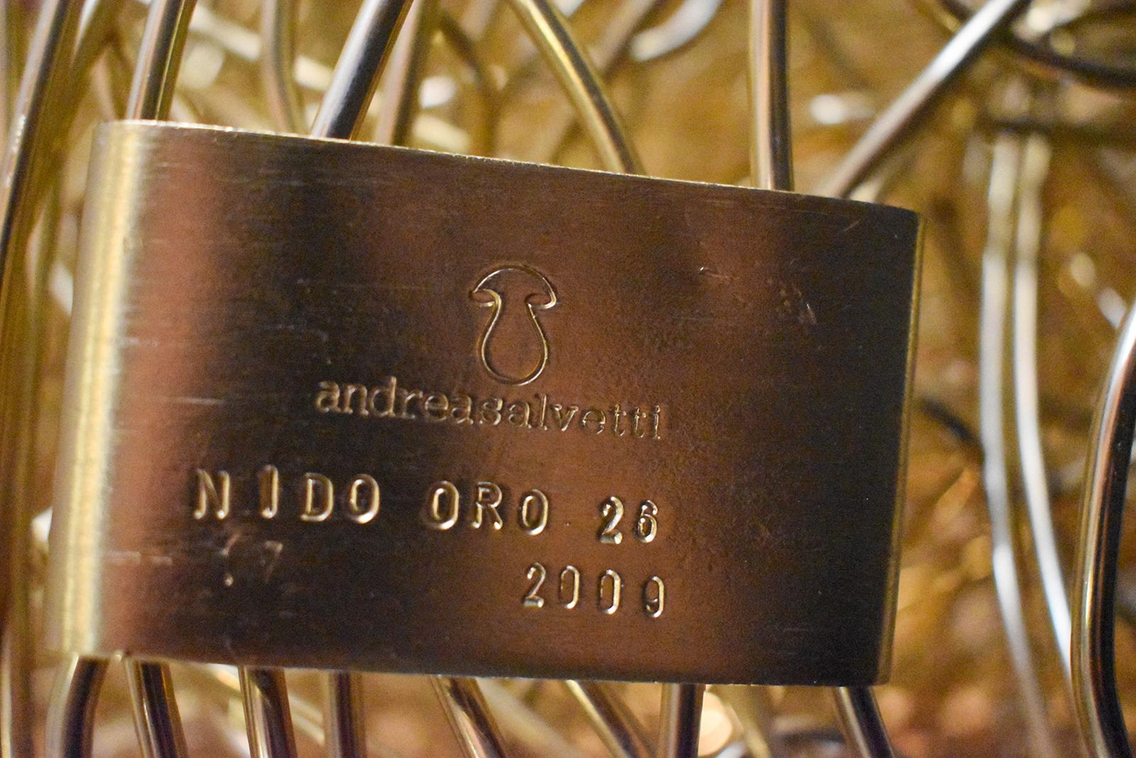 Modern Andrea Salvetti for Dilmos Armchair Gold Aluminium Cast Indoor Outdoor For Sale 2