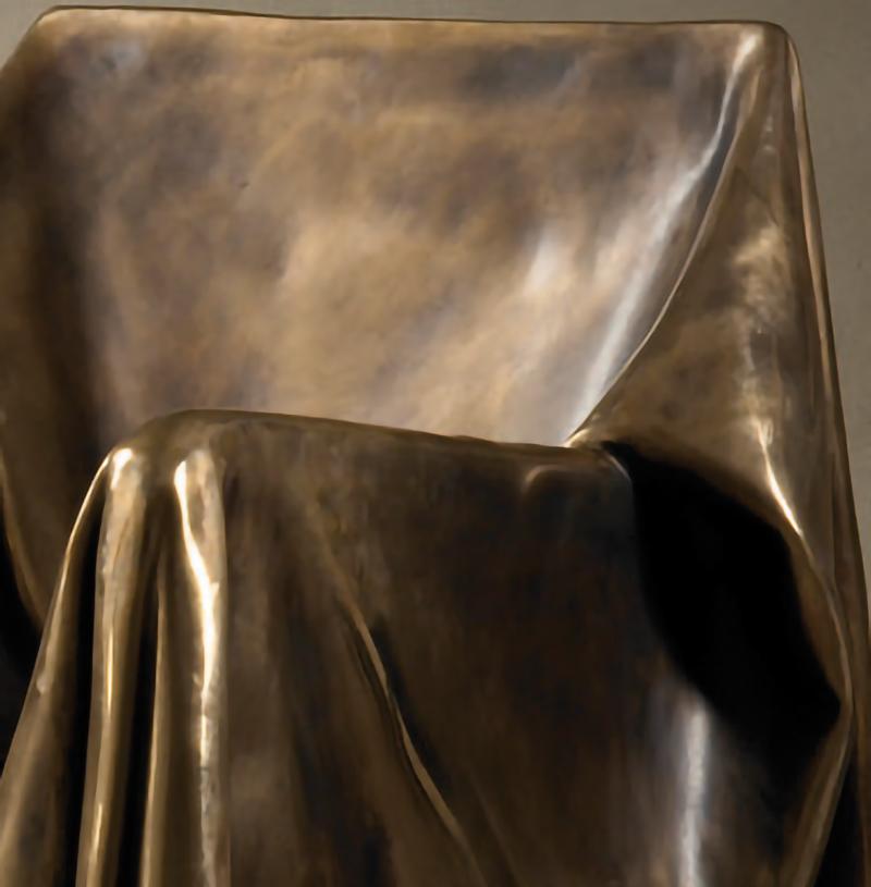 Italian Modern Andrea Salvetti for Dilmos Limited EditionArmchair Sculpture Bronze Cast  For Sale