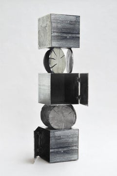 Modern Andrea Salvetti for Dilmos Cabinet Sculpture Storage Aluminium Gold Cast