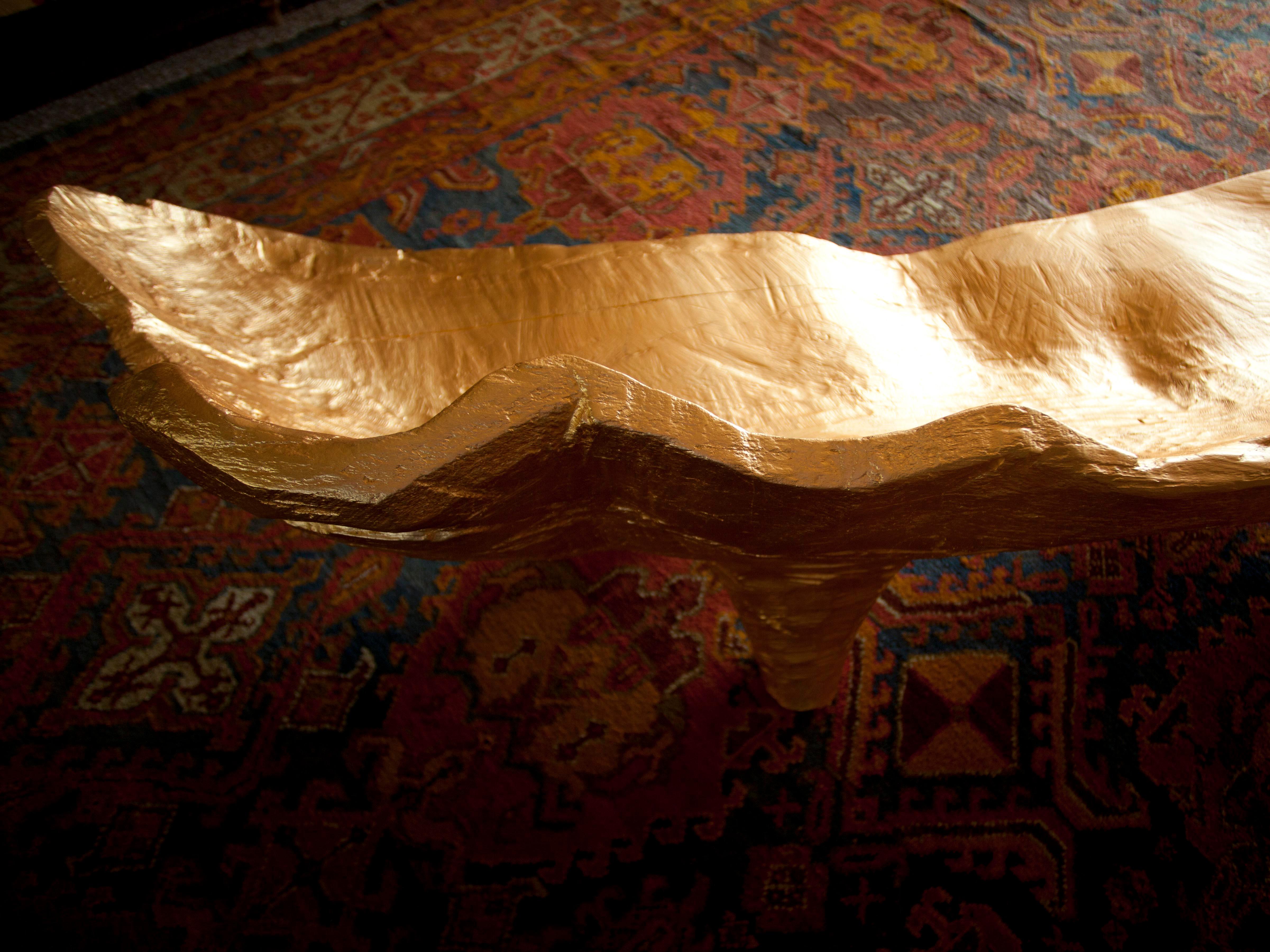Modern Andrea Salvetti for Dilmos Sofa Lounge Chair Sulpture Handmade Gold Leaf  In New Condition In Milan, IT