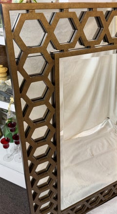Modern Angeline Mirror with Hexagon Geometric Border by Mr. Brown London