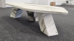 Modern Angular Cipollino Marble Coffee Table