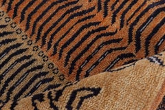 Modern Animal Chevron Stripes Warm Tan Carpet "Tigrinus" by Doris Leslie Blau