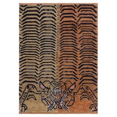 Modern Animal Chevron Stripes Warm Tan Carpet "Tigrinus" by Doris Leslie Blau
