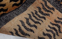 Modern Animal Chevron Warm Tan With Black Carpet "Tigrine" by Doris Leslie Blau