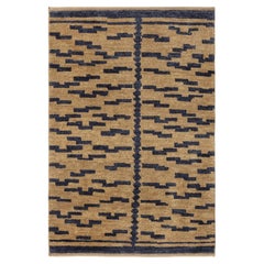 Modern Animal Geometric Sand With Charcoal Rug "Rainstep" by Doris Leslie Blau