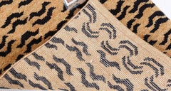 Modern Animal Tiger Stripe Tan With Black Carpet "Sinuata" by Doris Leslie Blau