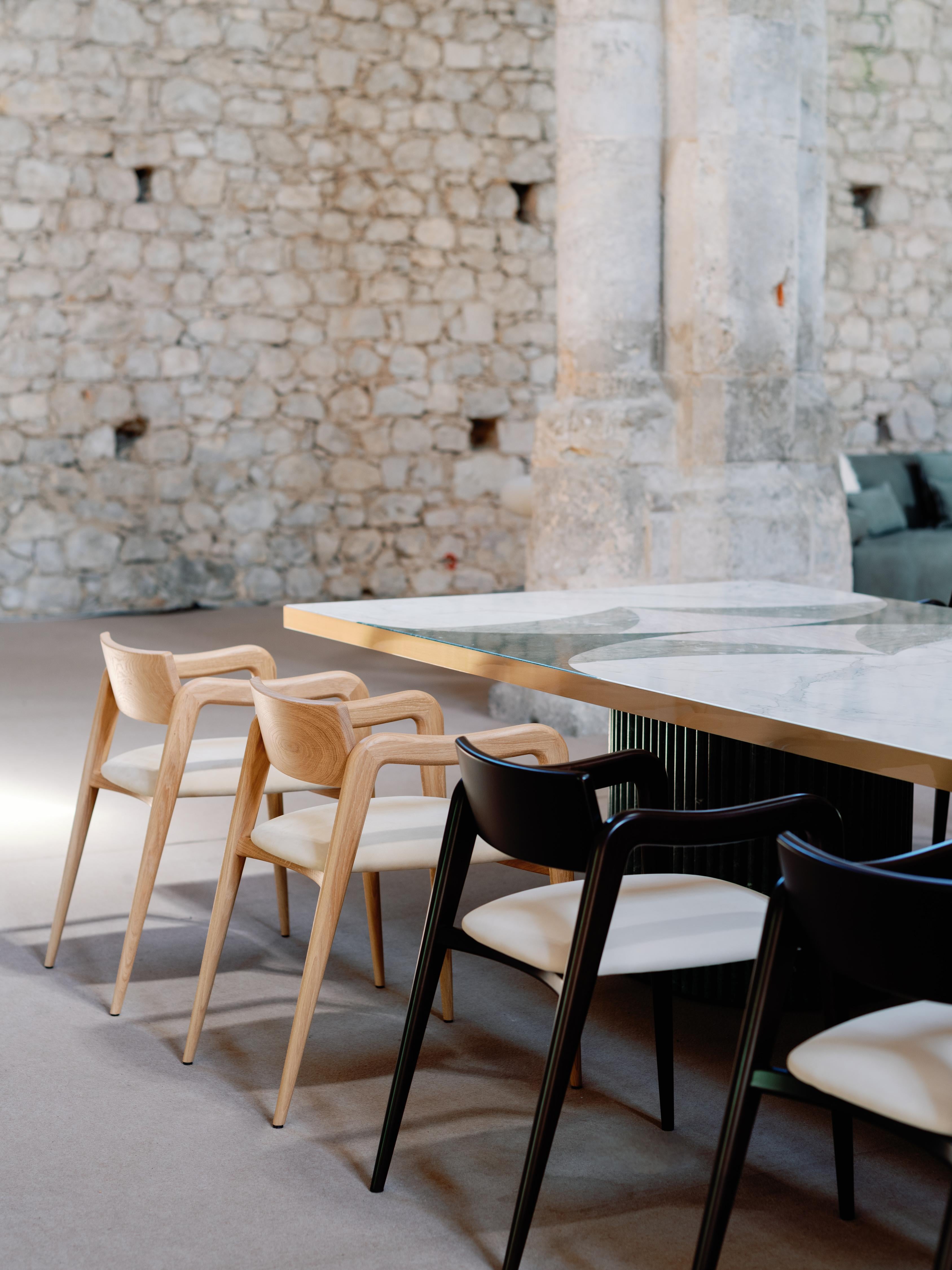 Chaises de salle à manger Anjos, cuir italien, fabriquées à la main au Portugal par Greenapple en vente 11