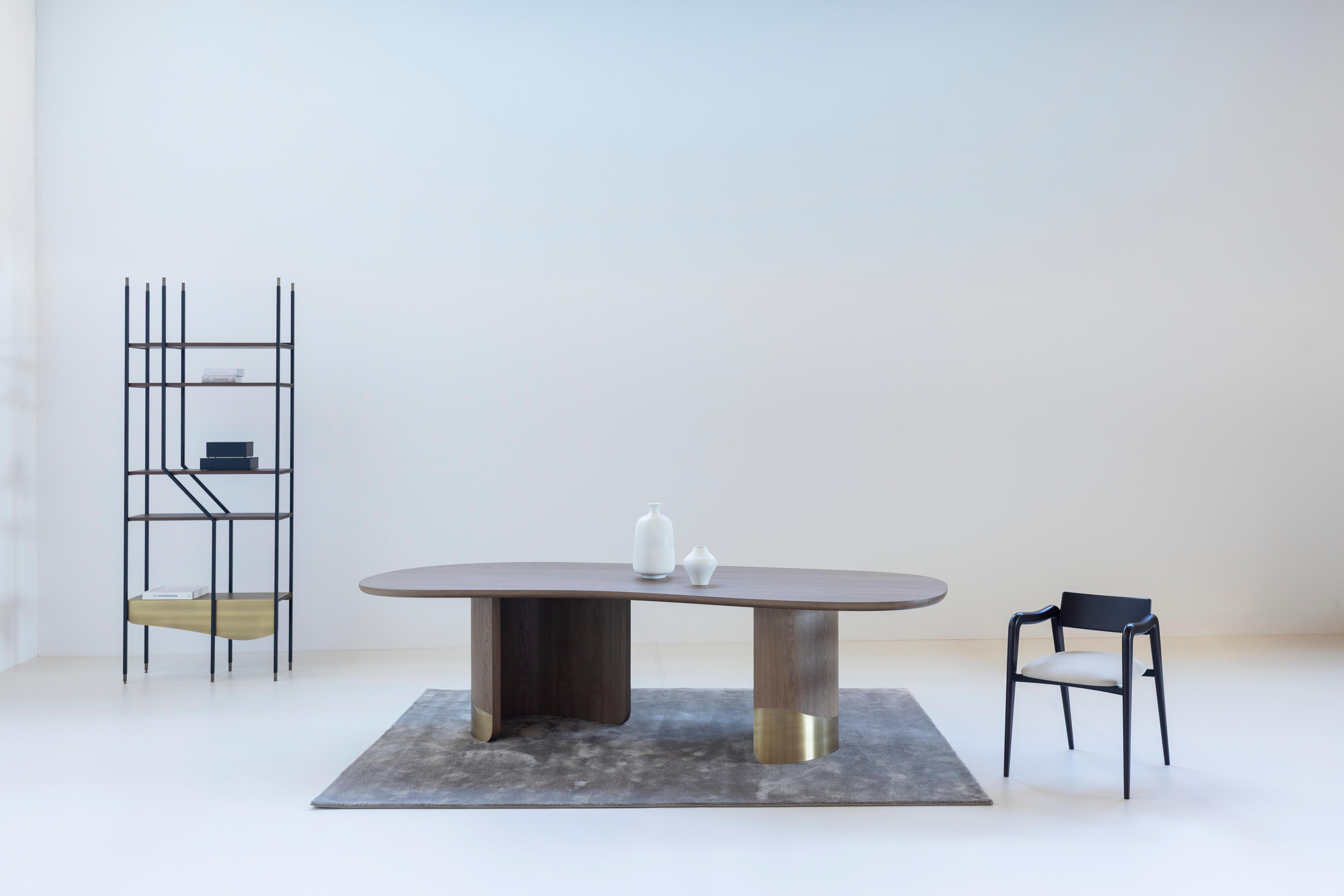 Chaises de salle à manger modernes Anjos, en cuir bourgogne, faites à la main au Portugal par Greenapple en vente 11