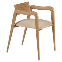 Modern Anjos Dining Chairs, Leather Oak Root, Handmade in Portugal by Greenapple