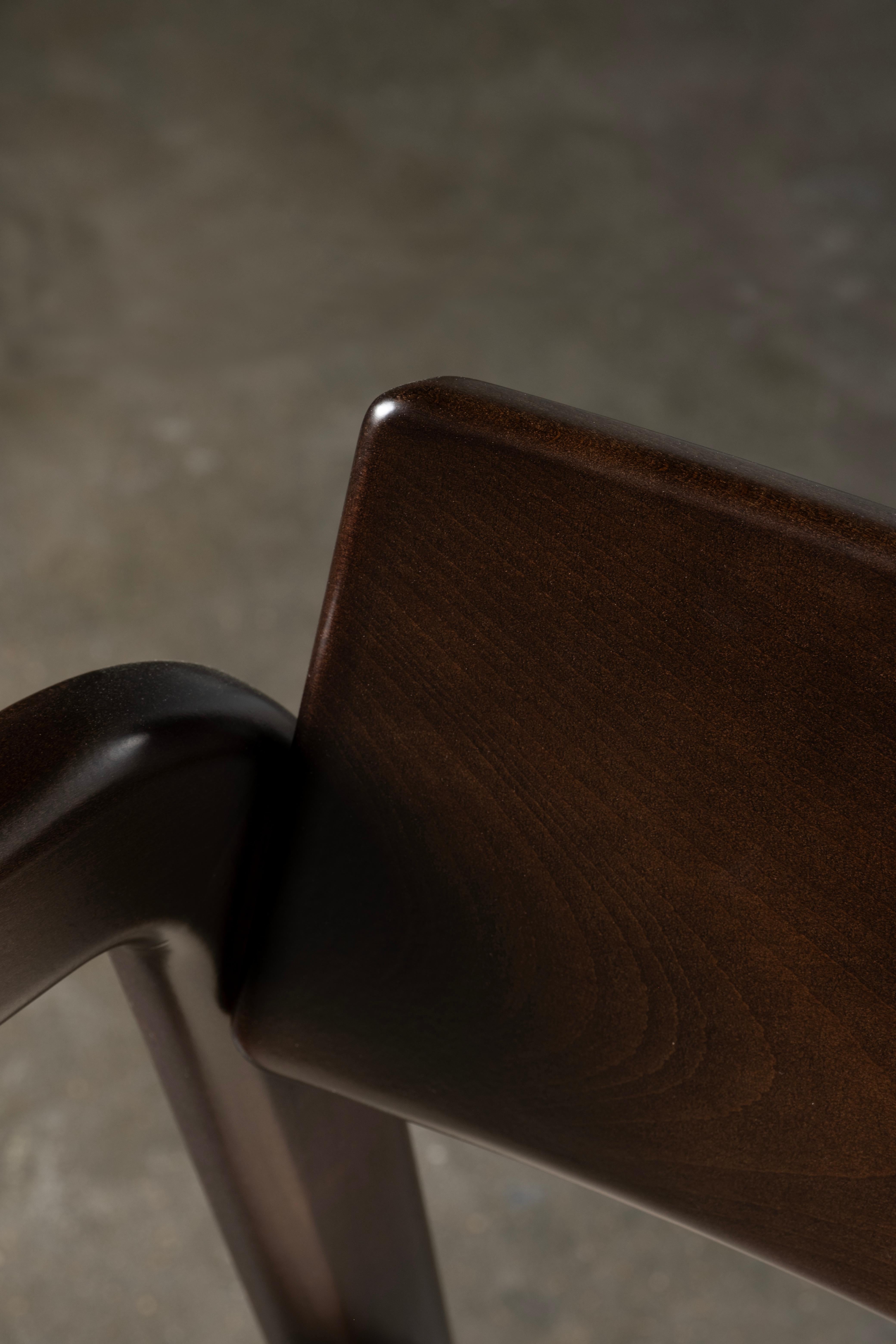 Chaises de salle à manger modernes Anjos Set/4, cuir, Beeche, fait main Portugal Greenapple en vente 2