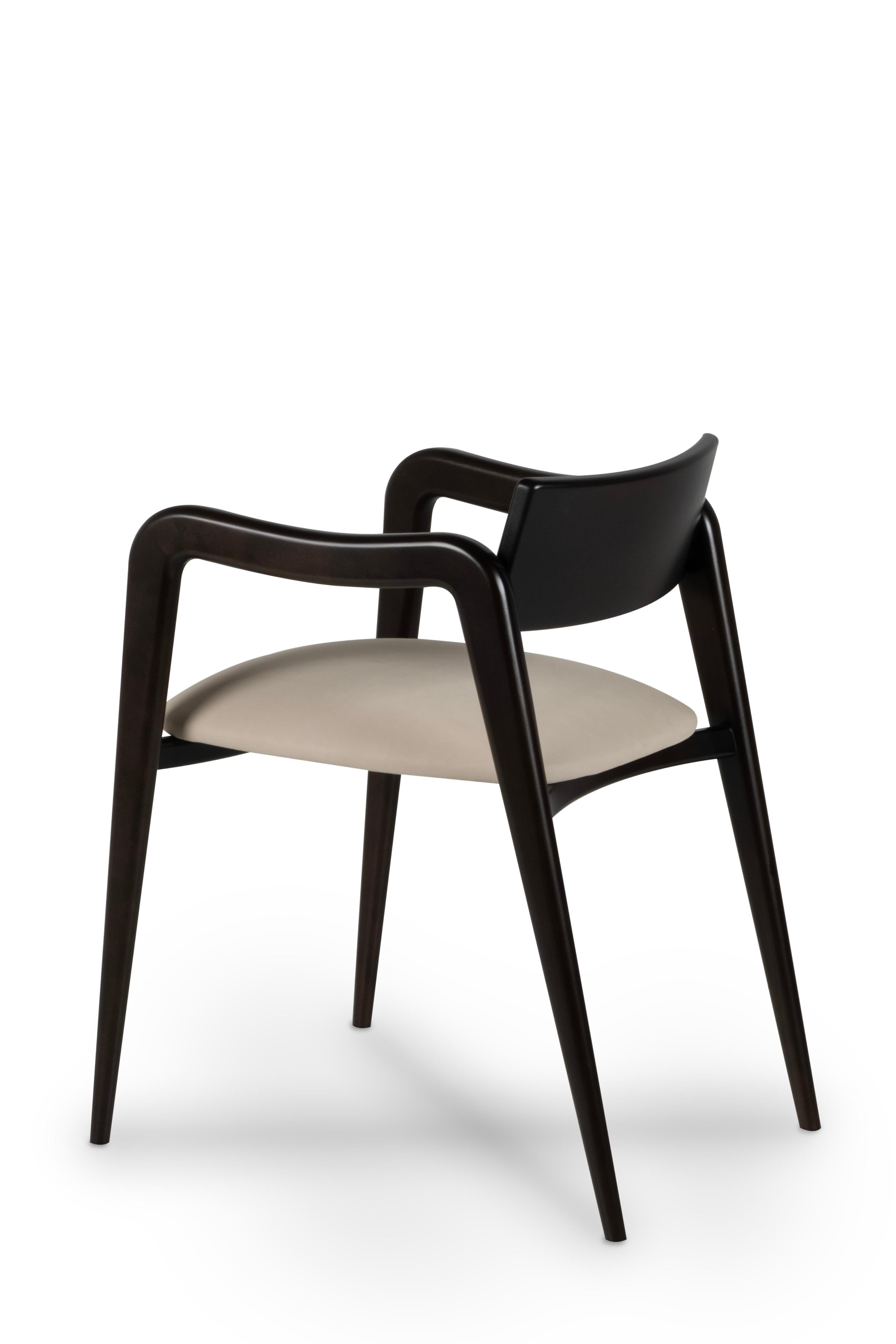 Chaises de salle à manger modernes Anjos Set/4, cuir, Beeche, fait main Portugal Greenapple Neuf - En vente à Lisboa, PT