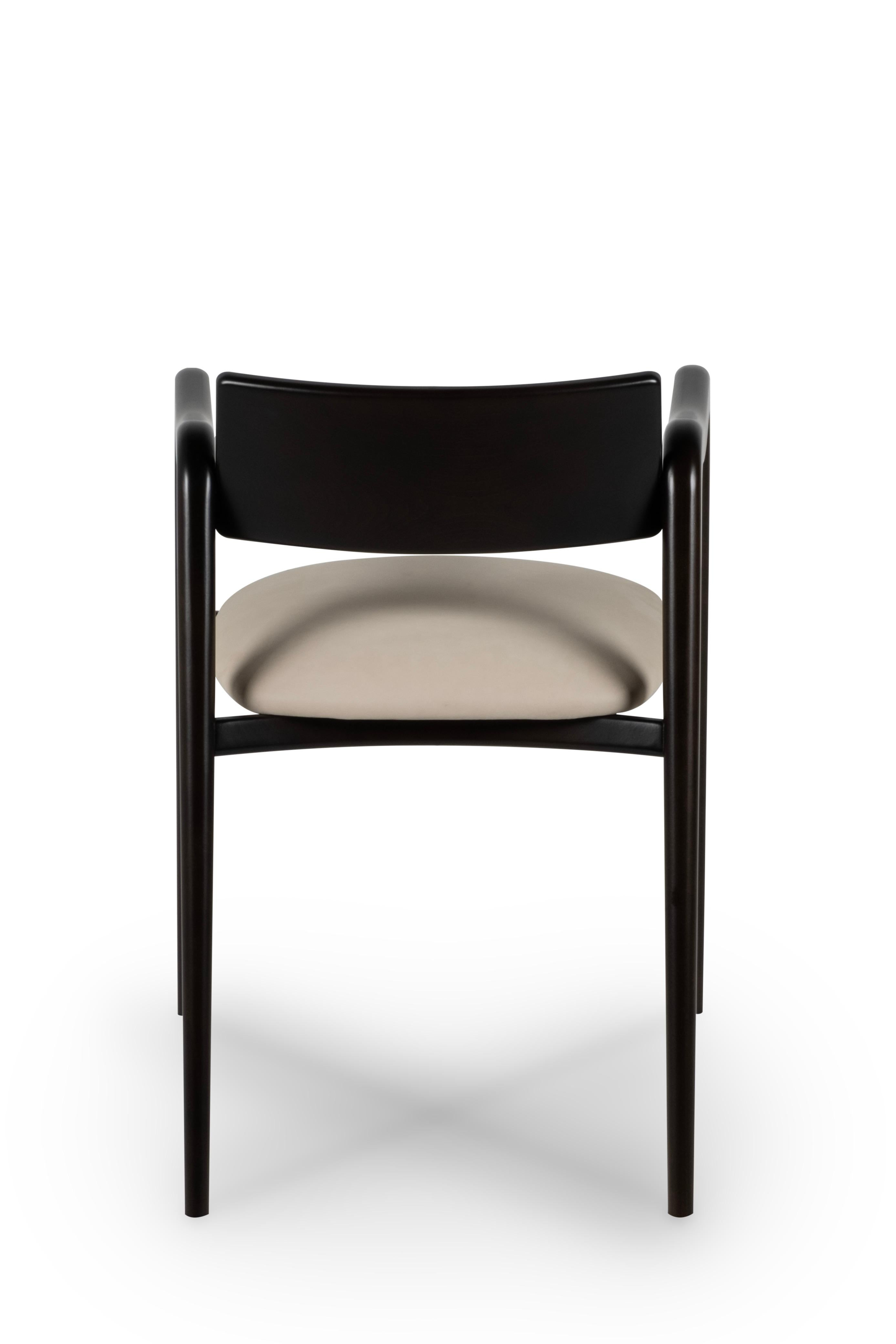 Cuir Chaises de salle à manger modernes Anjos Set/4, cuir, Beeche, fait main Portugal Greenapple en vente