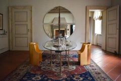 Moderner runder Wandspiegel von Annibale Oste für Dilmos, Design aus Bronzeguss
