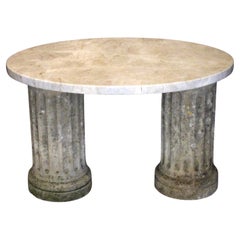 Modern & Antique French Quartzite & Stone Coffee Table