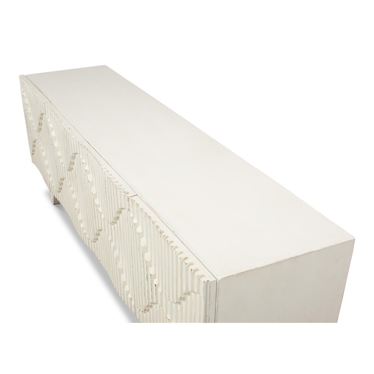 Modern Antique White Media Cabinet In New Condition In Westwood, NJ