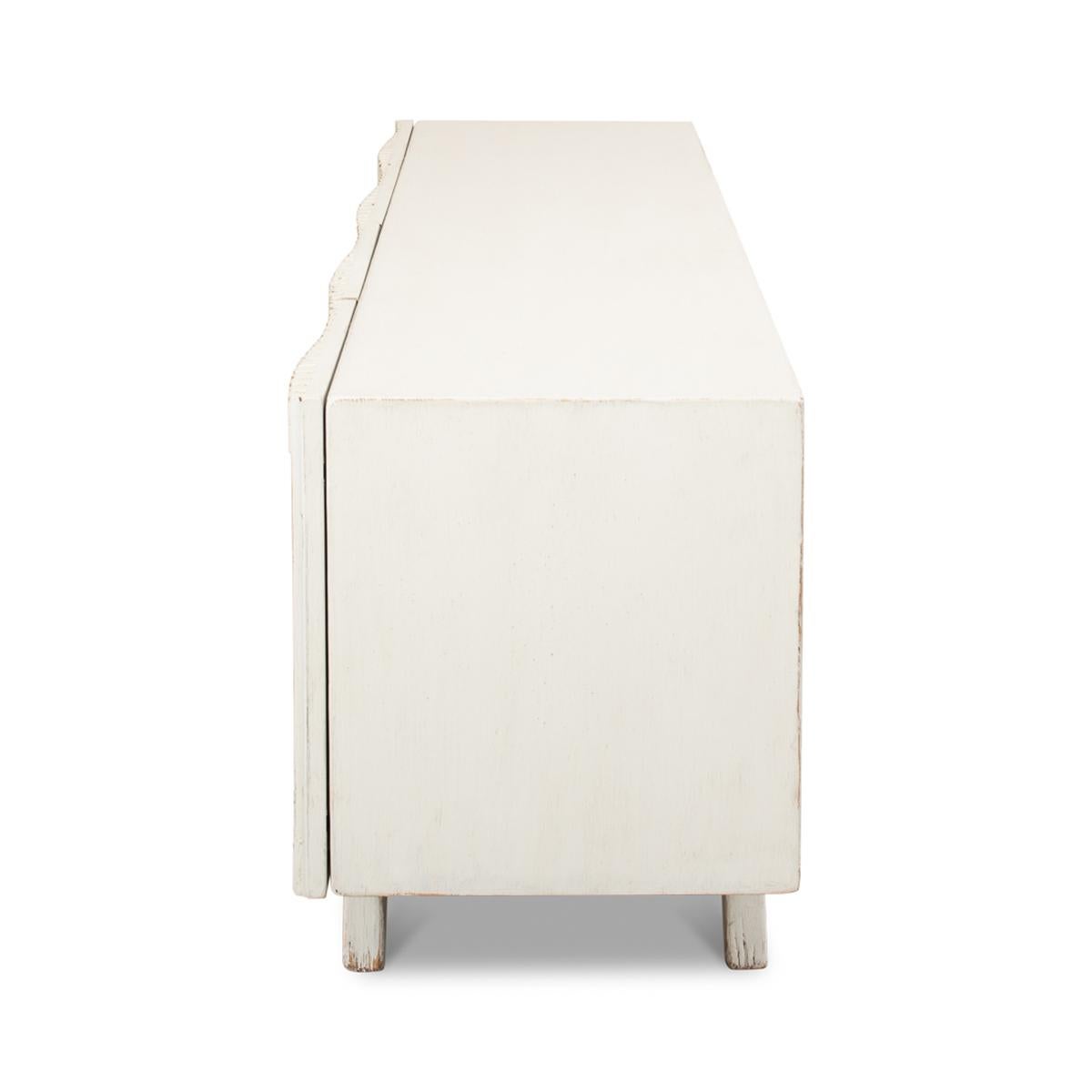 Modern Antique White Media Cabinet 1