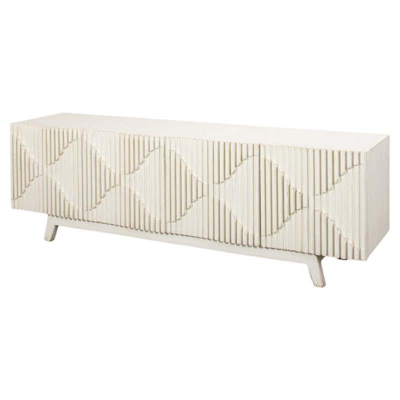 Reeded White Washed Cabinet For Sale at 1stDibs | reeded cabinet ...