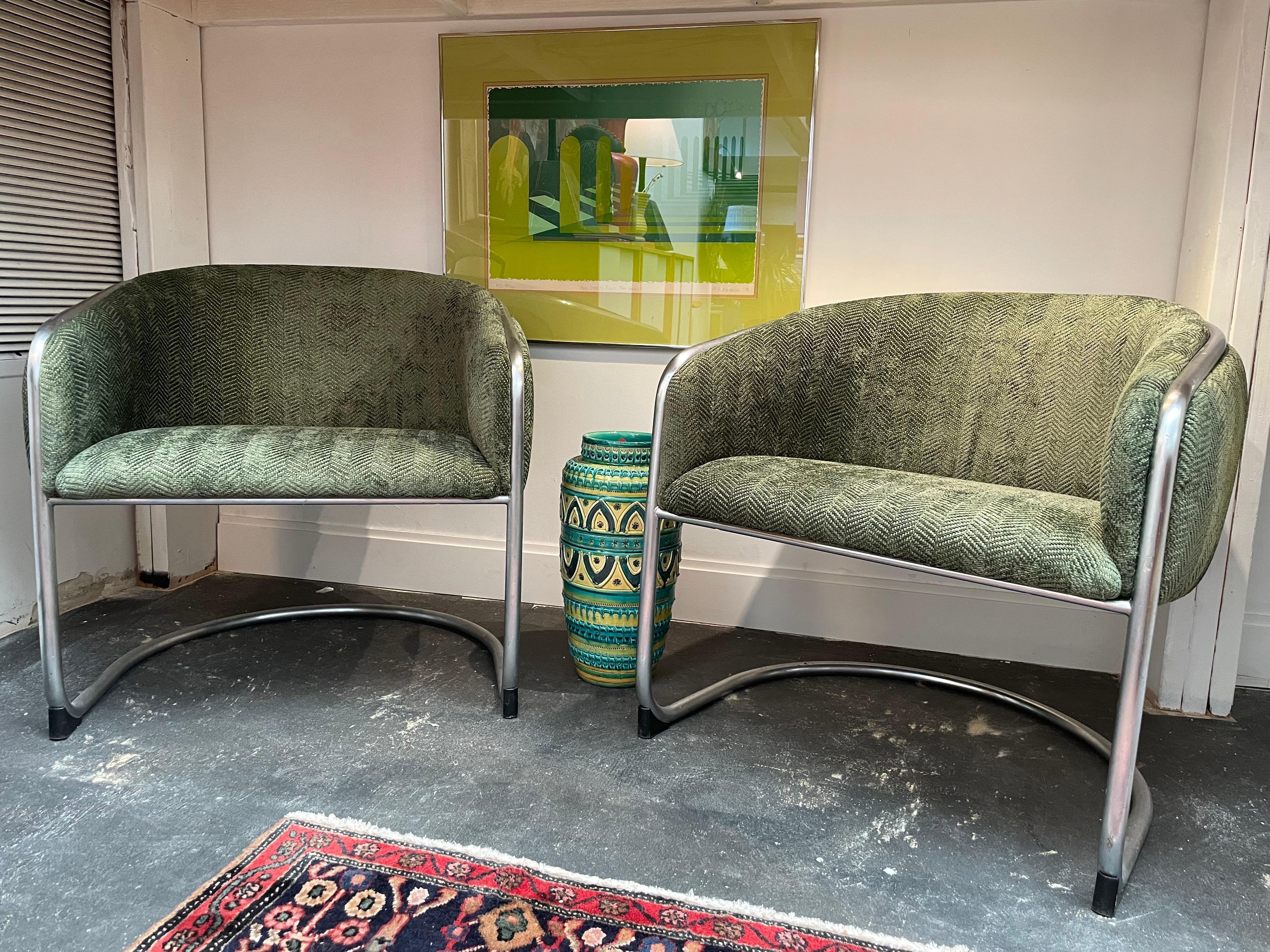 20th Century Modern Anton Lorenz Style Club Chairs, a Pair