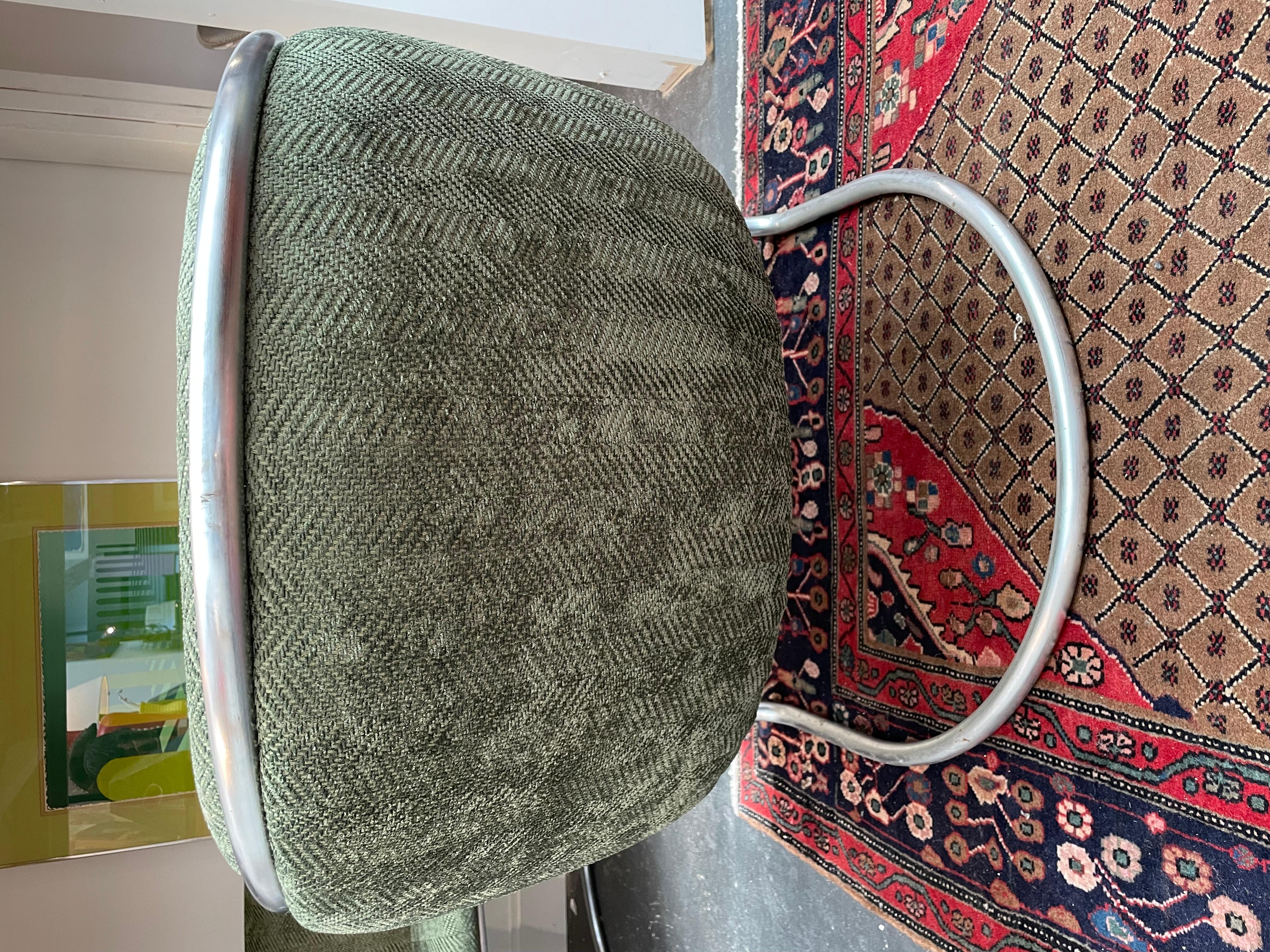 Textile Modern Anton Lorenz Style Club Chairs, a Pair
