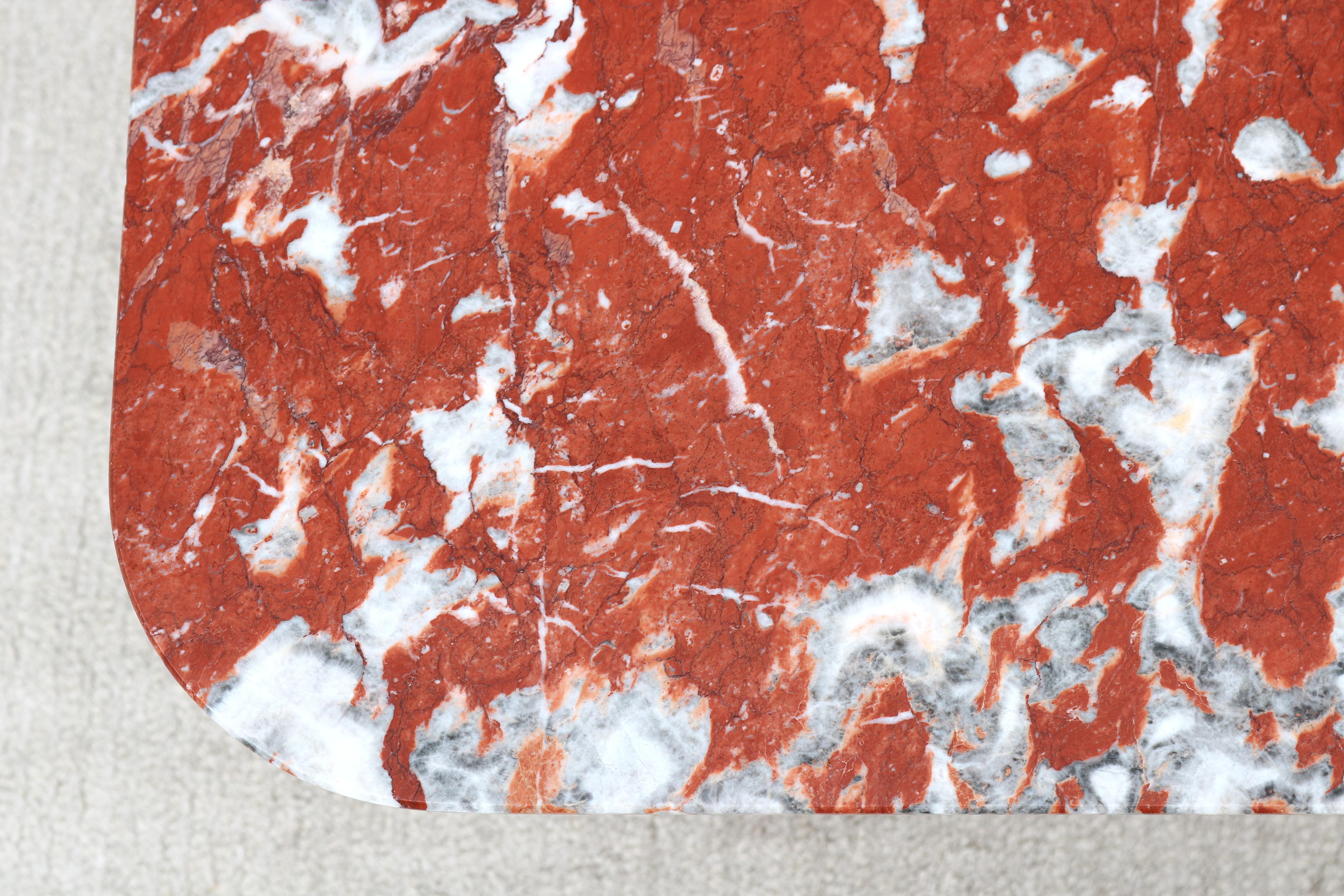 Modern Antoni Palleja for RS Barcelona Plec Rectangular Red Marble Coffee Table For Sale 11