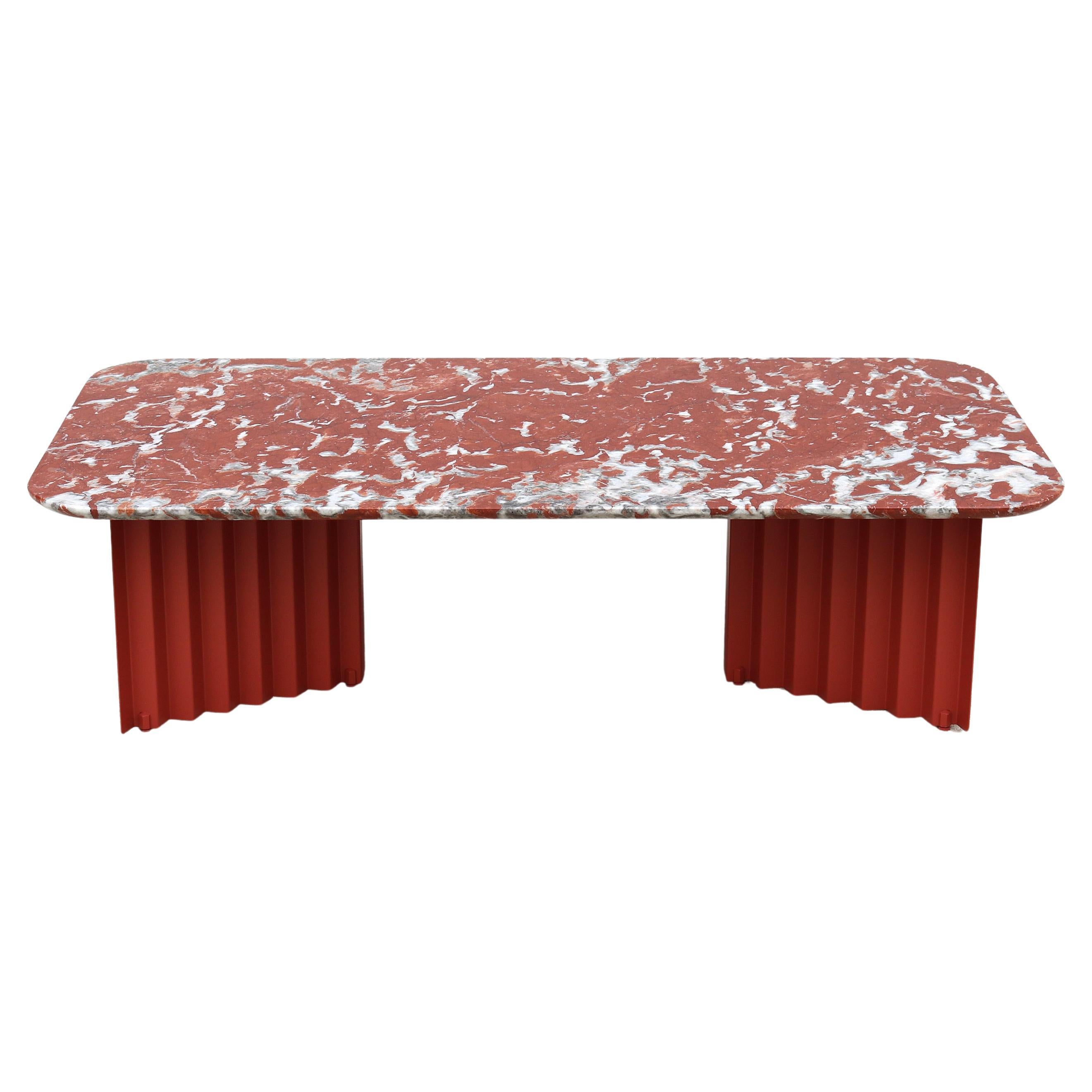 Mesa de centro moderna Antoni Palleja para RS Barcelona Plec Rectangular de mármol rojo