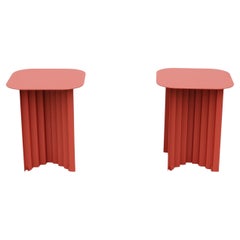 Modern Antoni Palleja for RS Barcelona Plec Steel Square Side Tables - a Pair