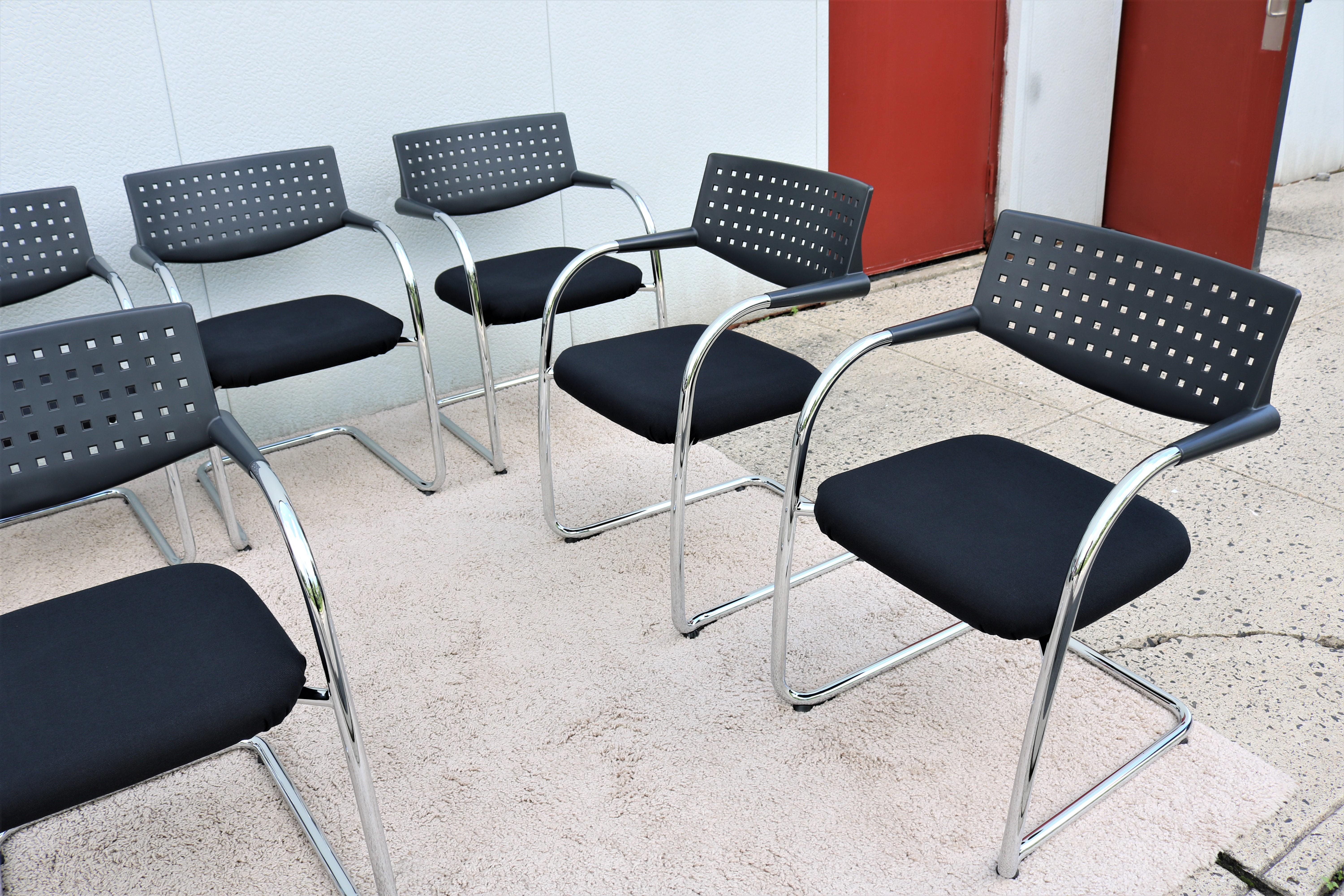 Plated Modern Antonio Citterio for Vitra Visasoft Visavis Conference Chairs, Set of 10 For Sale