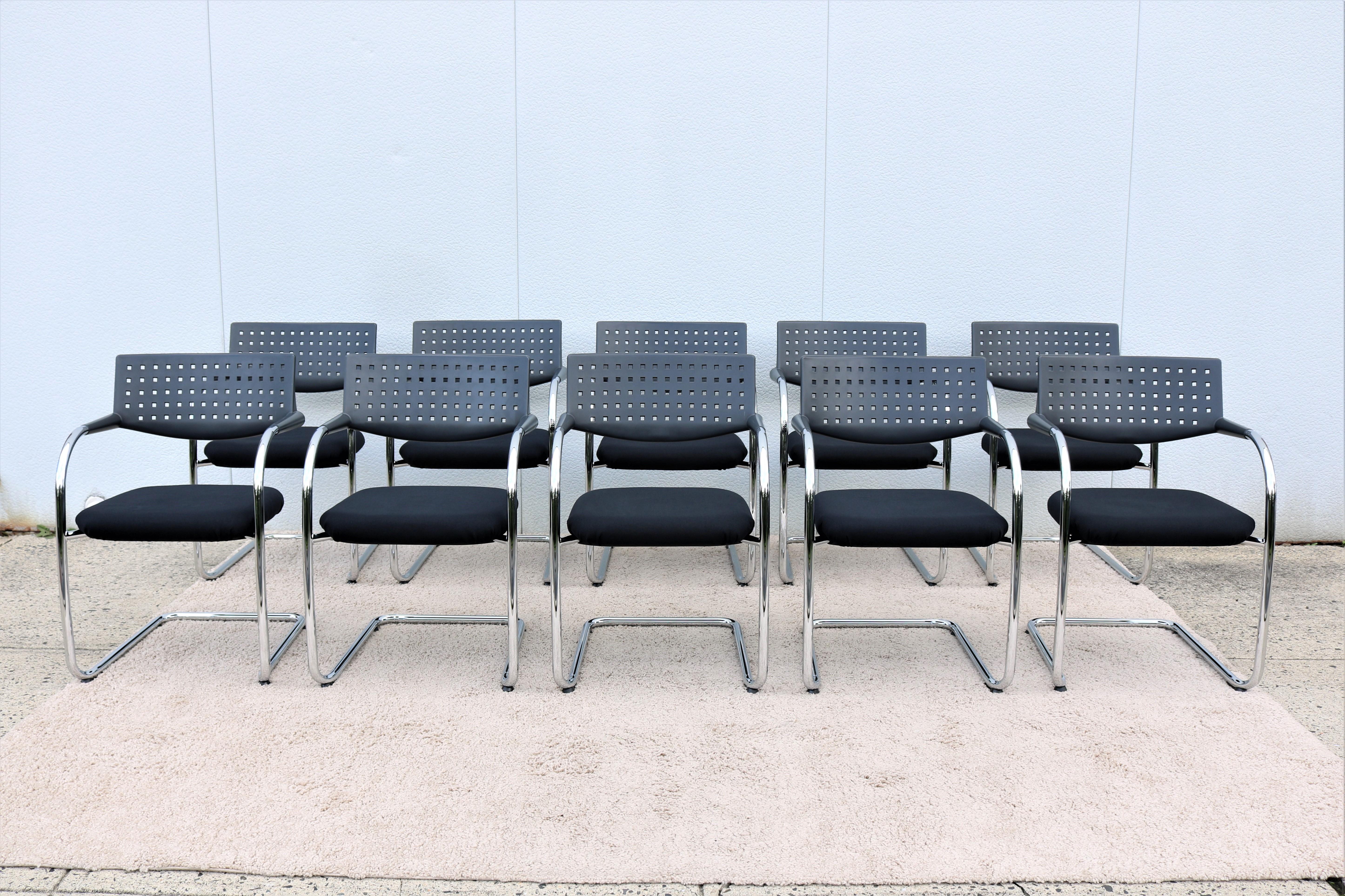 Plated Modern Antonio Citterio for Vitra Visasoft Visavis Conference Chairs, Set of 10