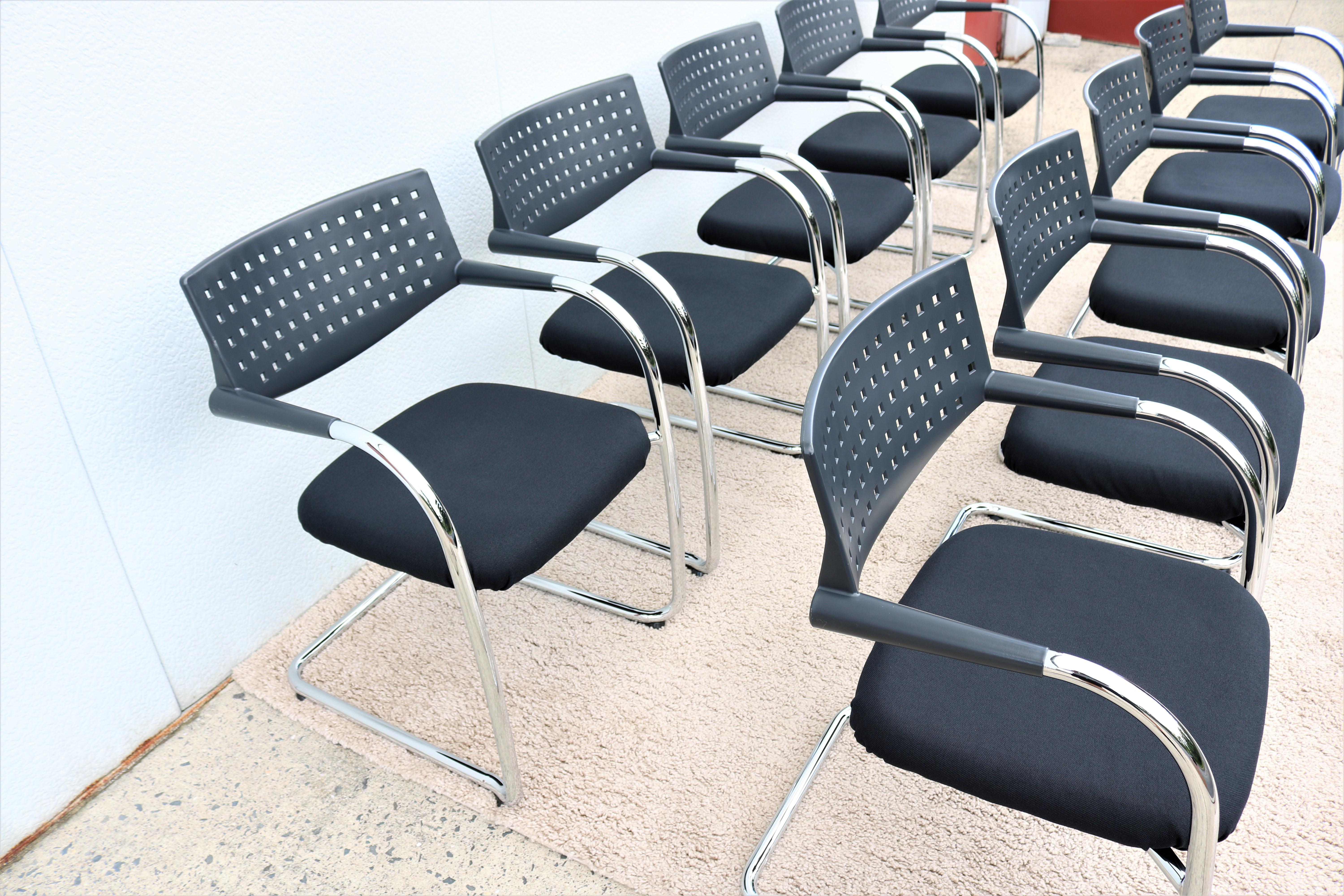 Contemporary Modern Antonio Citterio for Vitra Visasoft Visavis Conference Chairs, Set of 10 For Sale