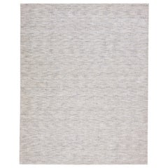Moderner Apadana's Groove Bambus/Seide Handgefertigter Teppich in Beige und Grau in Beige