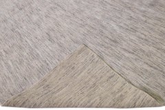 Modern Apadana's Groove Bamboo/Silk Handmade Beige Rug