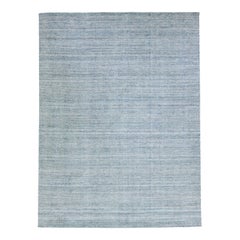 Tappeto moderno Apadana's Groove Bamboo/Silk fatto a mano di colore blu