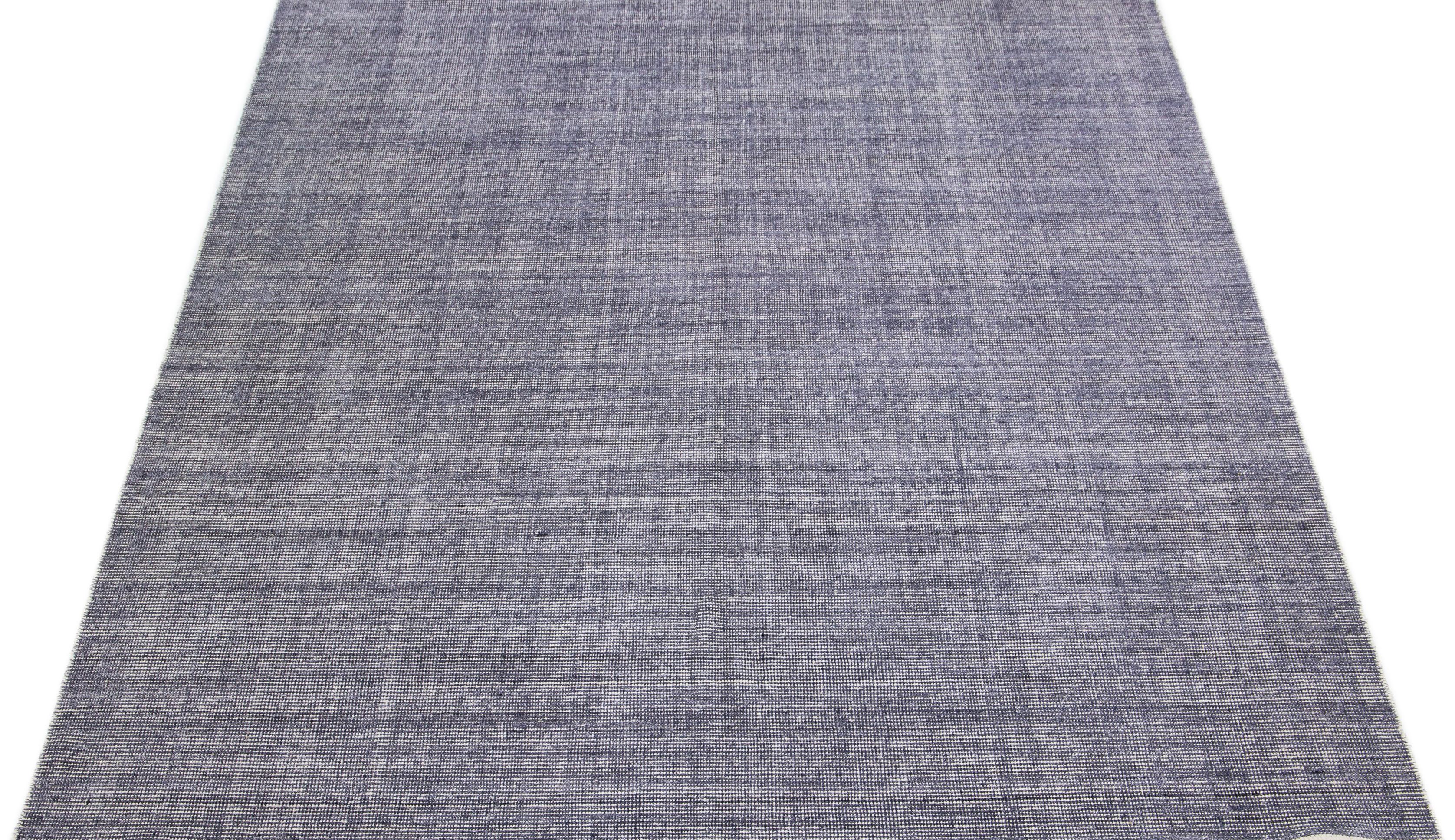 Beautiful Apadanas's handmade bamboo & silk Indian groove rug with a gray field. This groove collection rug has an all-over solid design.

This rug measures 8' x 10'.

Custom colors and sizes are available upon request.

