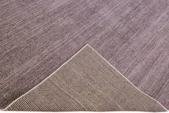 Modern Apadana's Groove Bamboo/Silk Handmade Purple Rug